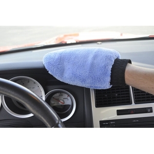 Coral velvet car cleaning gloves
